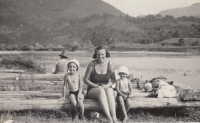 Holidays in Mukachevo with aunt Ria and sister Lila, 1932