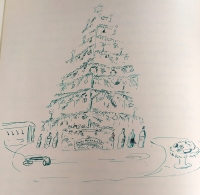Vánoční kresba otce pamětníka z jeho pamětí