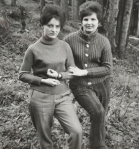 Edita Krystýnková (left) with a friend from evening school