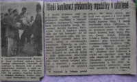 Článek popisující úspěch volejbalového družstva pod vedení Ladislava Kváči na mistrovství republiky (1958)