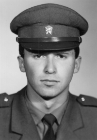 Jiří Rak jako voják základní služby, Cheb, 1980