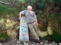 Svatojakubská pouť, patník označuje posledních 100 km do Santiaga de Compostela, 2008