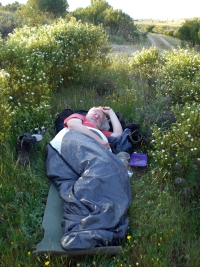 Pouť Via Lusitana, noc pod hvězdami v provincii Alentejo na jihu Portugalska, 2011