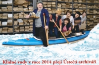 Novoroční pozdrav s ústeckými archivářkami. Foto Jiří Preclík, 2013