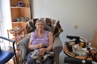 Current photo of the Zuzana Diamantová, witnesses of history, during recording in the Ohel David retirement home in Bratislava, in 2023. (number one)
