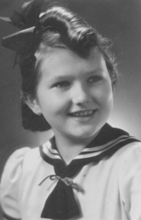 Witness's mother Zdeňka, née Tomešová, in Scout costume, 1946