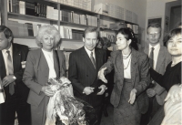 Olga Havlová, Václav Havel, Ada Kolmanová a Urban Westling, Anna-Lena Lövberg v Madaci Charty 77 (1992)