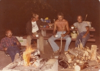Camping with American friends in Yellowstone Park, down the river, ca. 1979