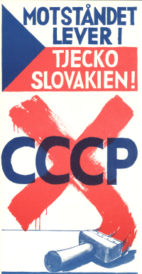 Plakát na demonstraci ve Stockholmu s heslem V Československu žije opozice (1981)