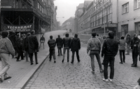 Demonstrace k 70. výročí vzniku republiky, 1988, Praha, Opletalova ulice