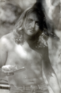 Jiří Suchan na hudební akci, 80. léta