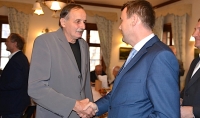 Vlastimír Lenert with the Marshal of the Liberec Region Martin Půta, meeting on the occasion of Vlastimír Lenert's 70th birthday, 2020