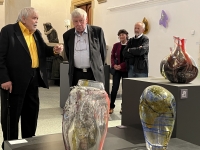 With glass artist and teacher Vladimír Kopecký at the North Bohemian Museum, 2022