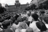 Demonstration on 21 August 1968, 1988, Prague. Hana Marvanová in the photo
