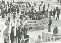 Výbor  solidarity s východní Evropou (ÖESK) organizoval demonstraci ve Stockholmu (únor 1977)