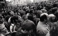 Demonstration on the 70th Anniversary of the Establishment of the Republic, Old Town Square, Prague, 1988