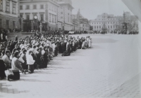 In Hradčanské square after mass, around 1988 