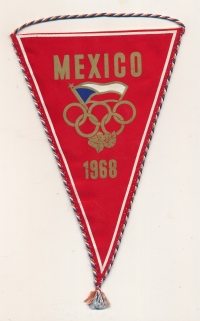 Pamětní vlaječka československé olympijské výpravy, Mexiko, 1968