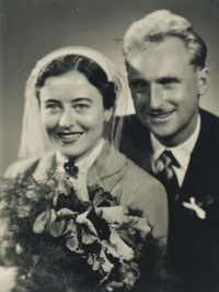 Wedding photo of Stanislav Dvořák and his wife Jitka