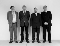 Vedení Pražské konzervatoře při příležitosti dvoustého výročí založení školy v roce 2008 (zleva Eduard Douša, Aleš Kaňka, Pavel Trojan, Ladislav Horák)