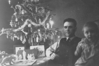 With his father, December 24, 1939