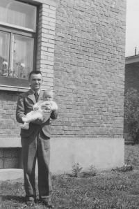With his father, April 1939