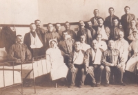 Grandfather of the witness, Jaroslav Komárek, as a soldier in World War I, 2nd row from the top, 3rd from the right