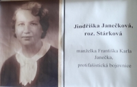 Manželka Františka Karla Janečka Jindřiška Stárková