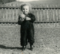 Milan Beran ve věku dvou let ve Velkém Dřevíči, 1952