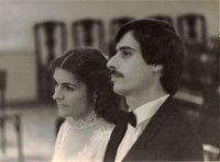 Pavel a Anna (roz. Škodáčková) Trojanovi, svatební foto, 1984