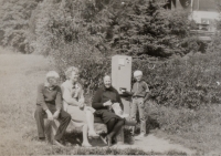 Family on trip in Klenovské vrchy