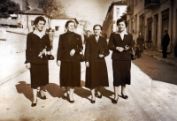 Sultana Gawlik's aunt and other women, Sunday in Argos Orestico, Greece, circa 1956