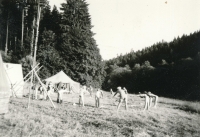 Tábor ve Zlatém údolí v Kašperských Horách, kam Jindřich Matoušek jezdil