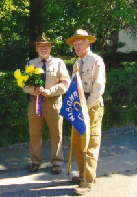 Jindřich Matoušek (right) in scout costume