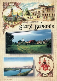Postcard from Stary Bohumín, in the upper part of which on the right is the old courthouse, later adapted into a liberty house