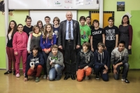 Pavel Horák při besedě na škole