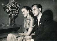 Darja a Alfréd Kocábovi, svatební foto, 1952