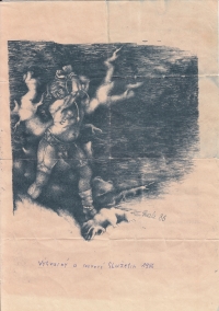 Pozvánka na akci Výtvarný a rockový Služetín, 1986