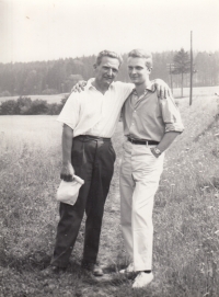 Jiří Kocián with his father Miloslav, 1960s