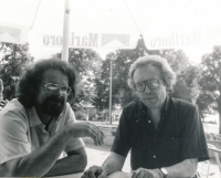 Václav Vokolek s německým historikem a slavistou Frankem Boldtem v devadesátých letech v Brémách