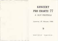 Programme of the concert for the first ever meeting of the signatories of Charter 77