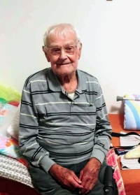 František Coufal in the home for the elderly in Olomouc-Chválkovice, 2023