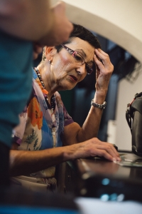 Current photo of the memorial of witnesses, former kayaker, Mária Potočná, from the filming of a life story in Bratislava, 2023. (number three)

