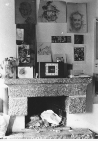 Fireplace at home in Černošice, 1982, photo by Wolfgang Nagel
