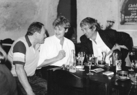 Zleva Aleš Kučera, Etela Laňková a Jan Kristofori, 90. léta