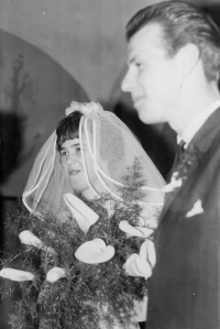 Svatební fotka s Irenou Červenkovou, 18. února 1967