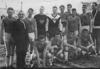 Witness in goalkeeper's black jersey, Dukla Žatec 1966