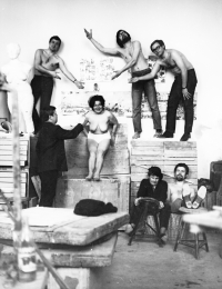 Studia na VŠUP, pózování v ateliéru, 1969