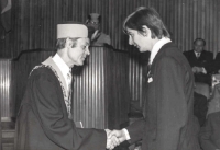 Graduation of Ladislav Cvak at Karolinum in Prague in 1976.