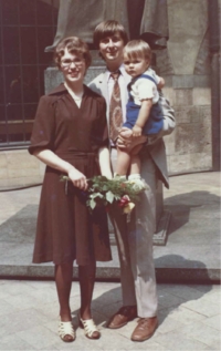 After his wife Marcela's graduation from Carolina in 1975. Pictured with the Cvak family is their two-year-old daughter Ivana